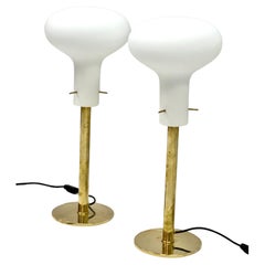 Pair of Italian Mid-Century Modern Brass Table Lamps, Max Ingrand & Fontana Arte