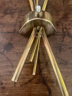 Pair of Italian Mid-Century Modern Brass Wall Sconces  Sputnik Design, 1950s