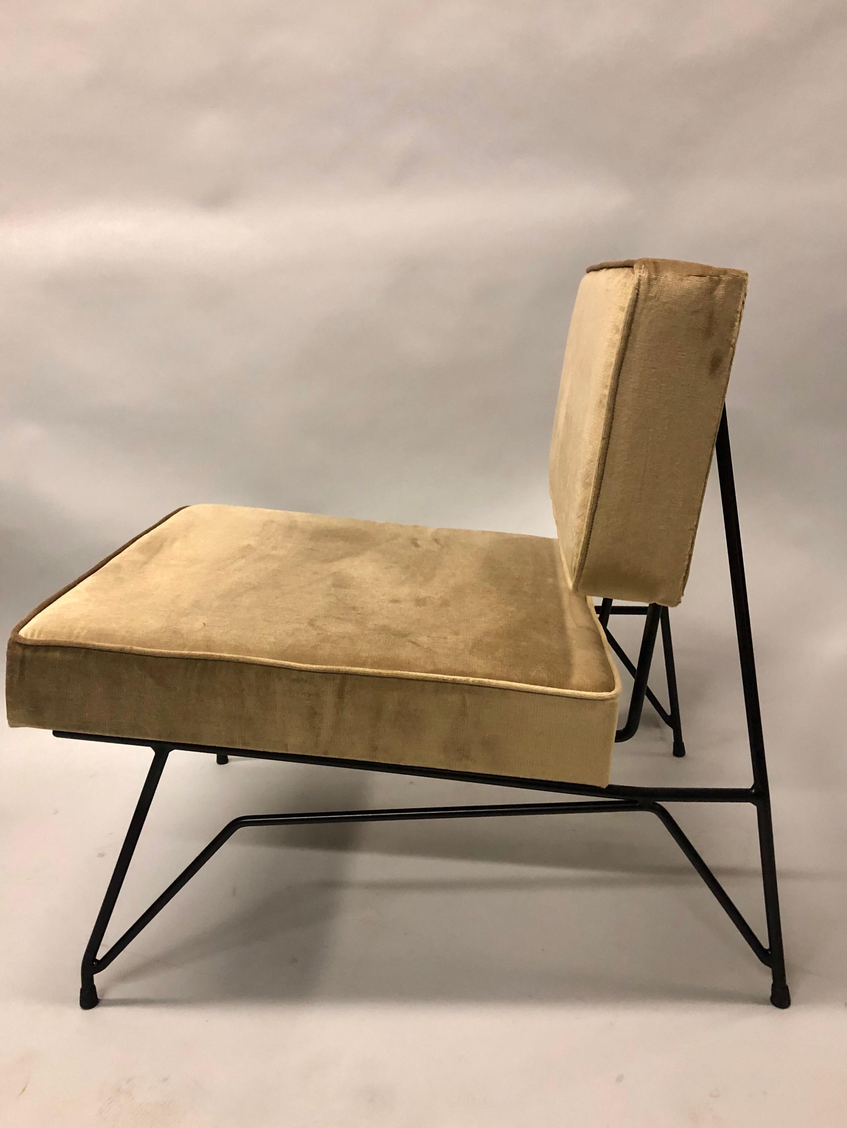 Enameled Pair of Mid-Century Modern, Cantilevered Lounge Chairs, Augusto Bozzi  For Sale