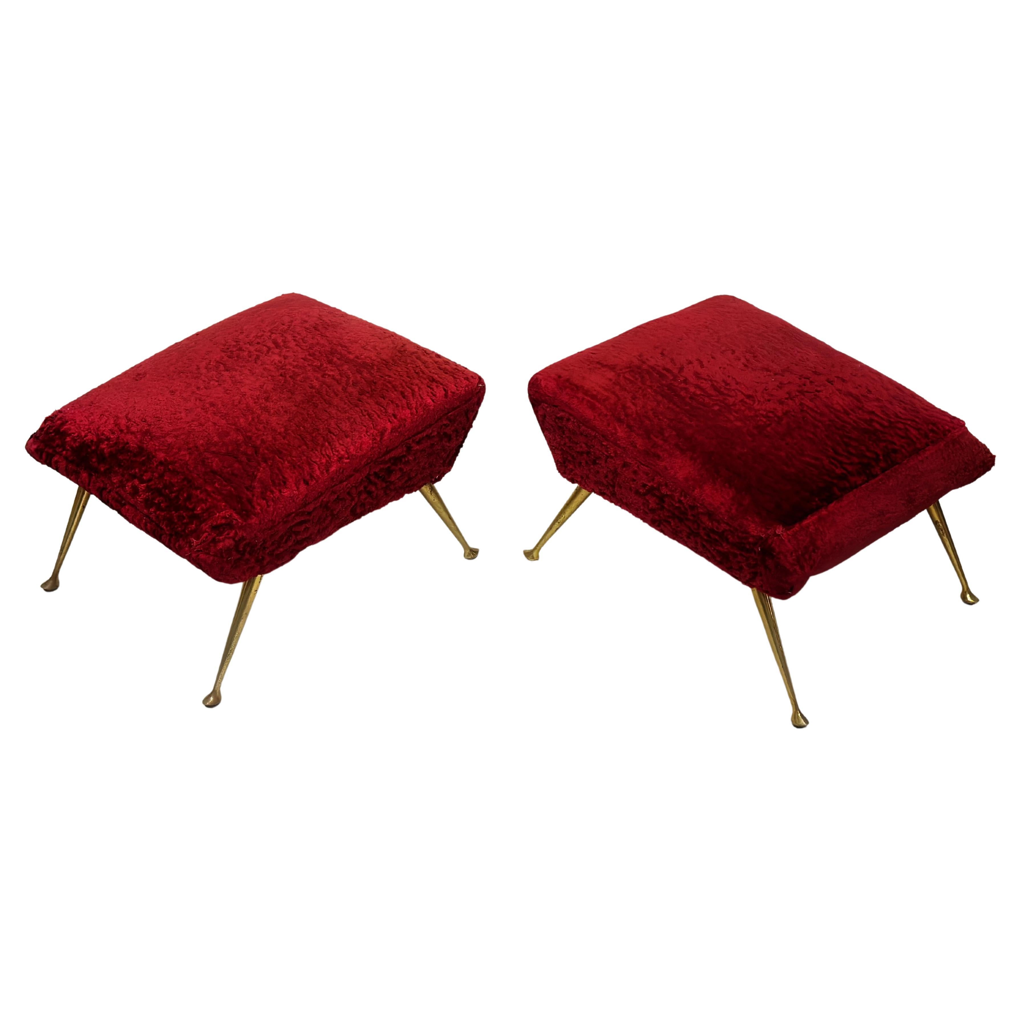 Pair of Italian Mid-Century Modern / Futurist Benches Attr. to Gigi Radice For Sale