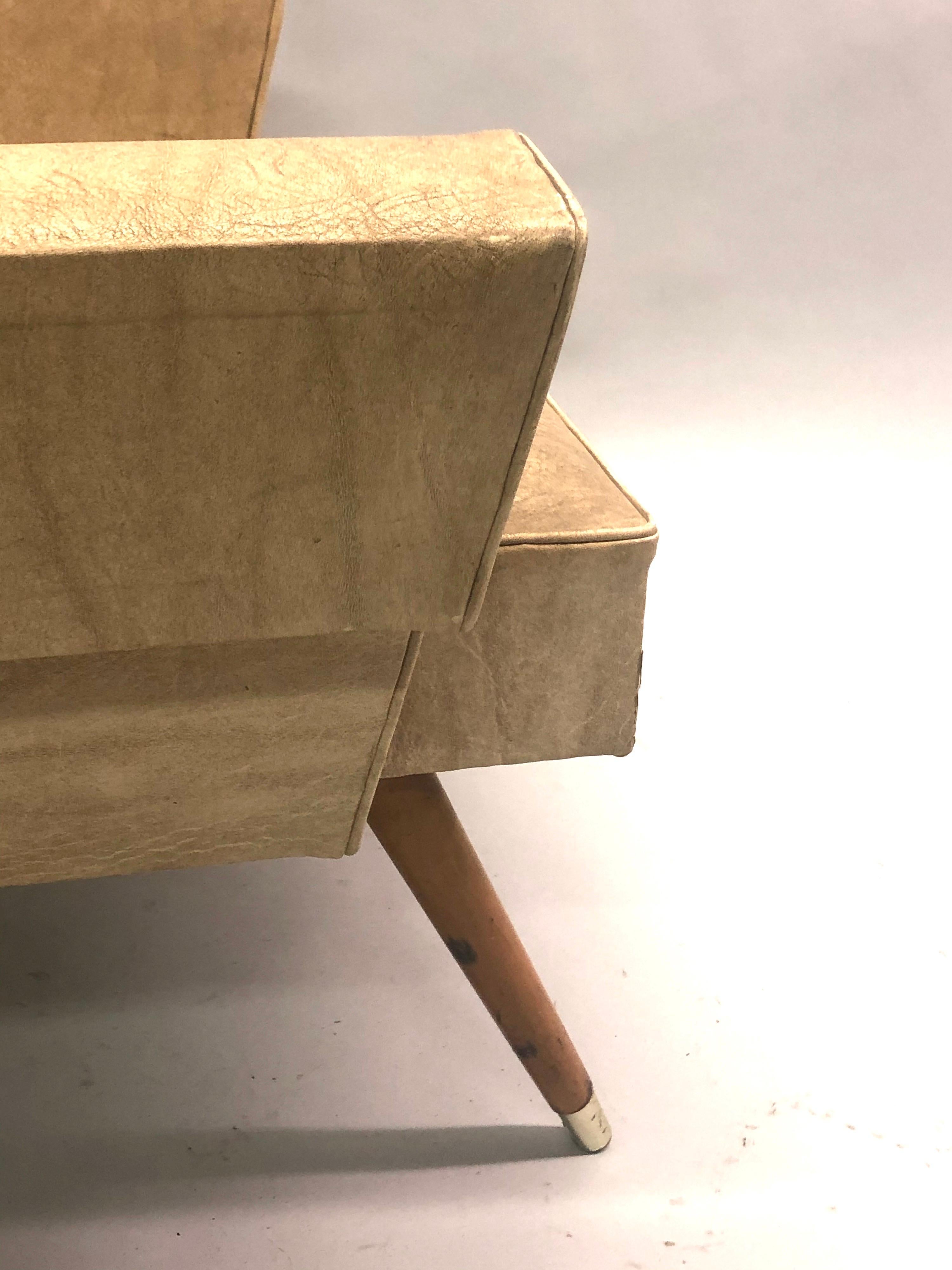 Rare Pair of Italian Futurist / Mid-Century Modern Lounge Chairs, Giacomo Balla For Sale 4