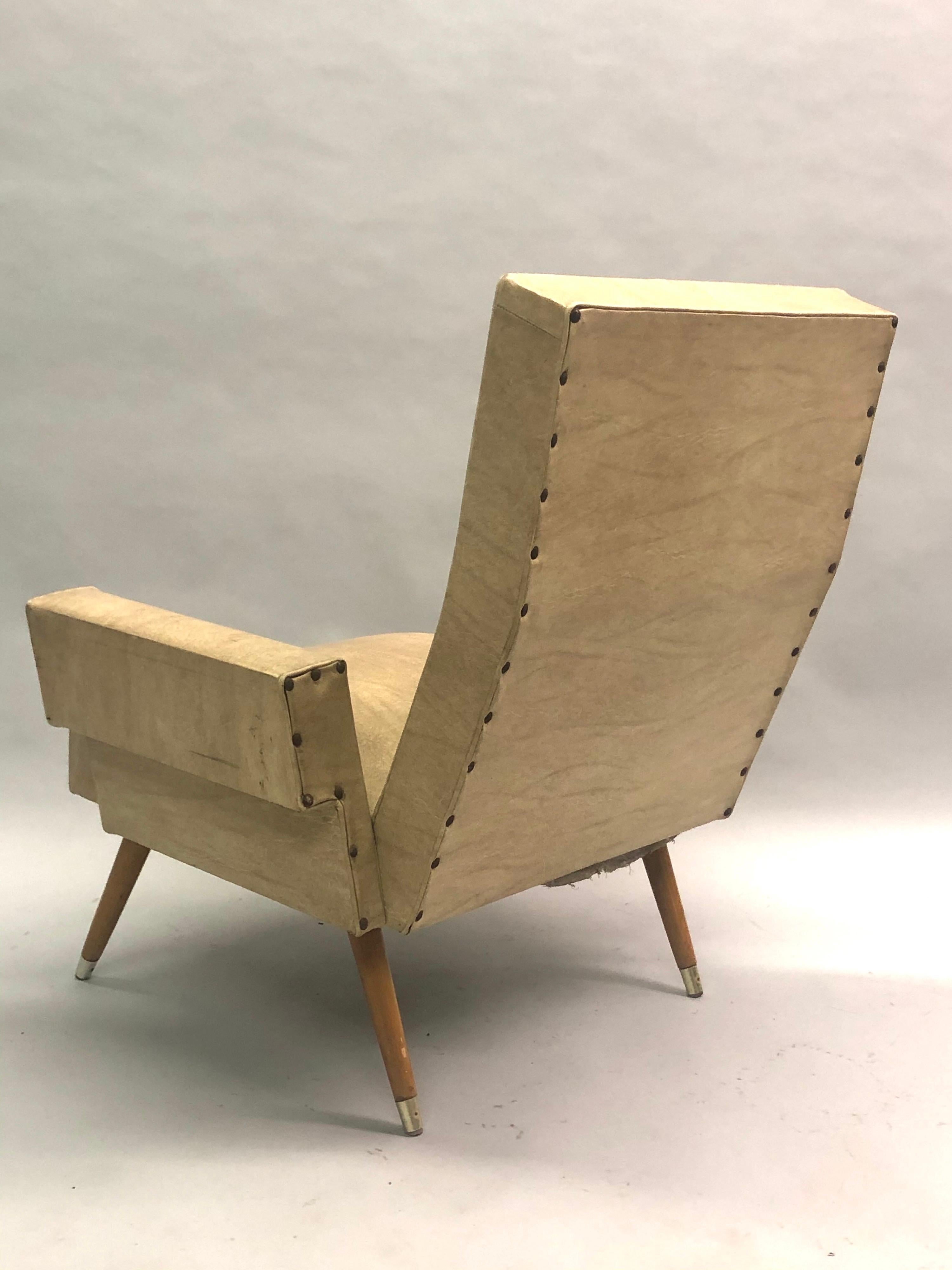 20th Century Rare Pair of Italian Futurist / Mid-Century Modern Lounge Chairs, Giacomo Balla For Sale