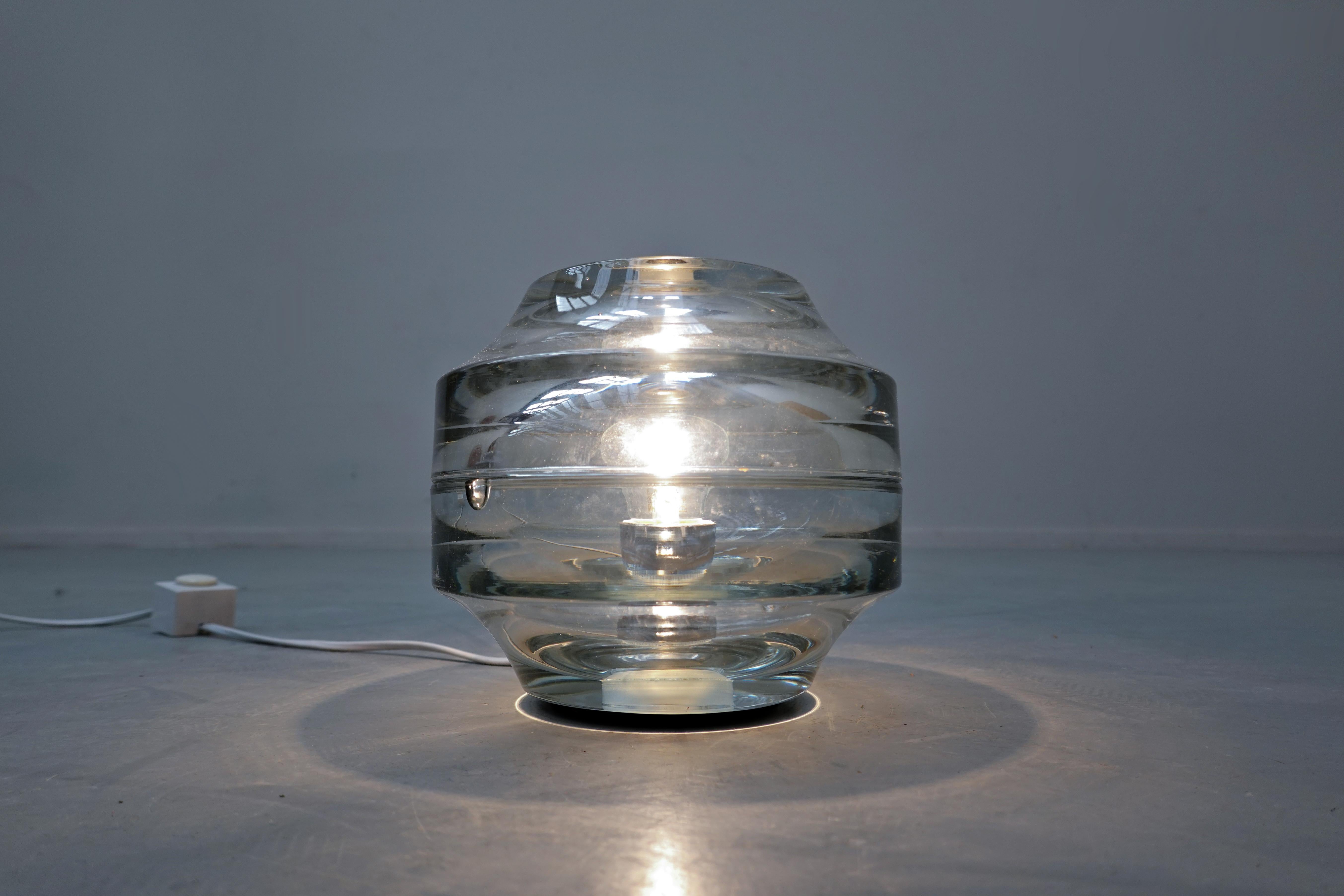 Pair of Italian Mid-Century Modern Glass Table Lamps, 1960s 2
