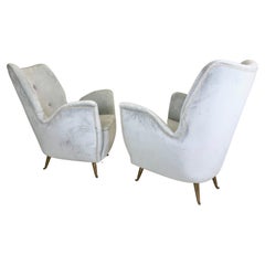 Pair of Italian Mid-Century Modern Lounge Chairs by Isa Bergamo & Att Gio Ponti 