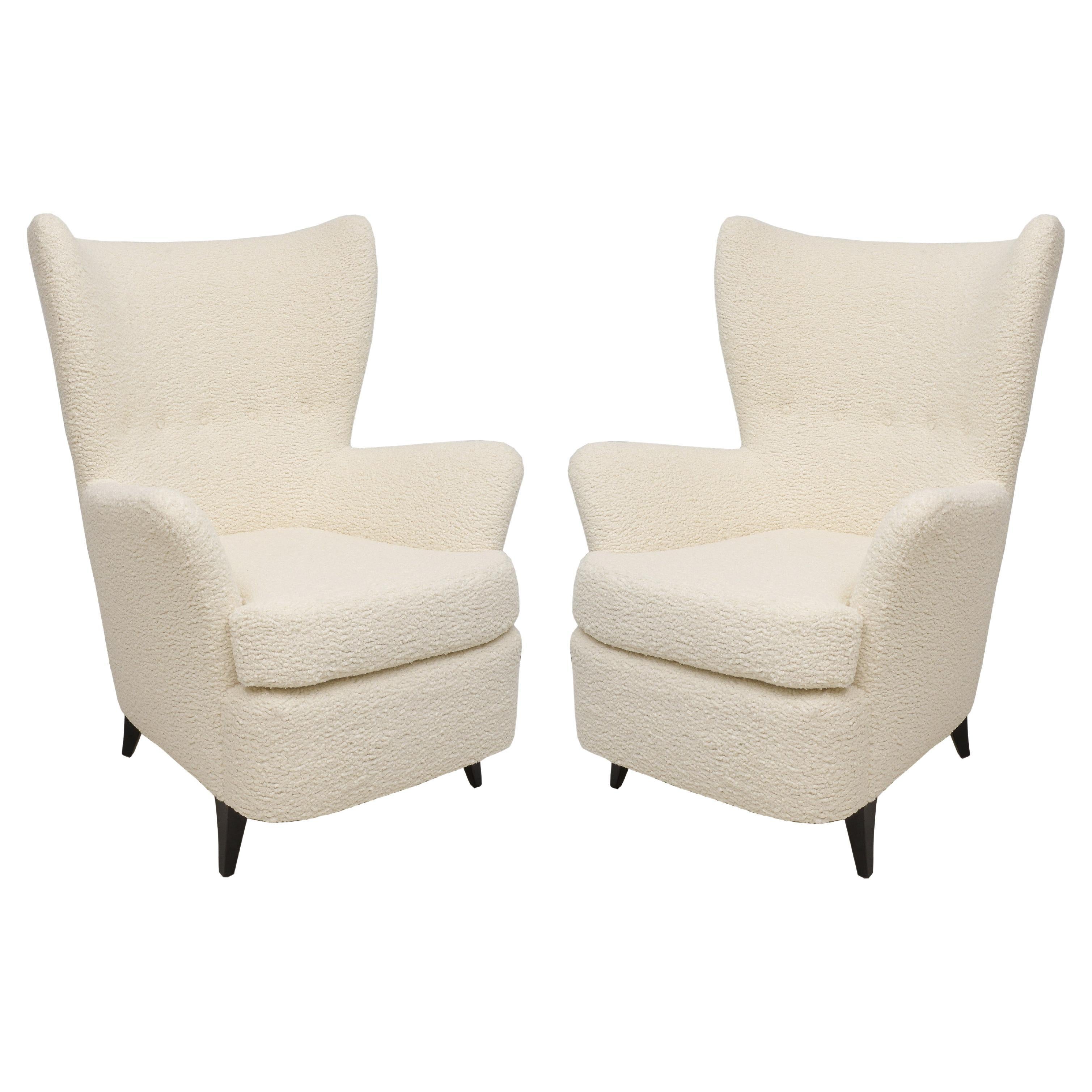 Pair of Italian Mid-Century Modern Lounge Chairs For Sale