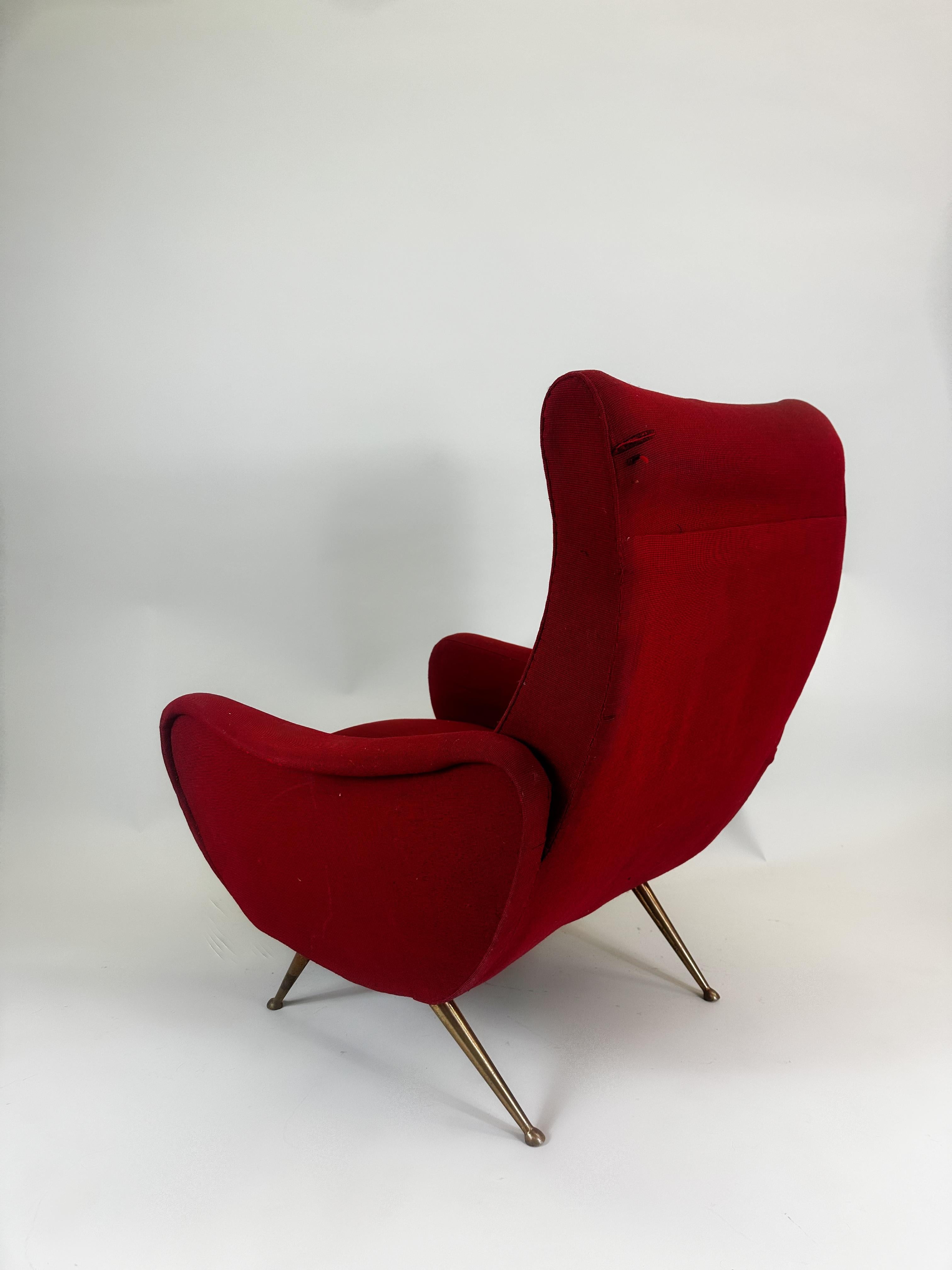 Pair of Italian Mid-Century Modern Lounge Lady Chairs in Style of Marco Zanuso For Sale 5