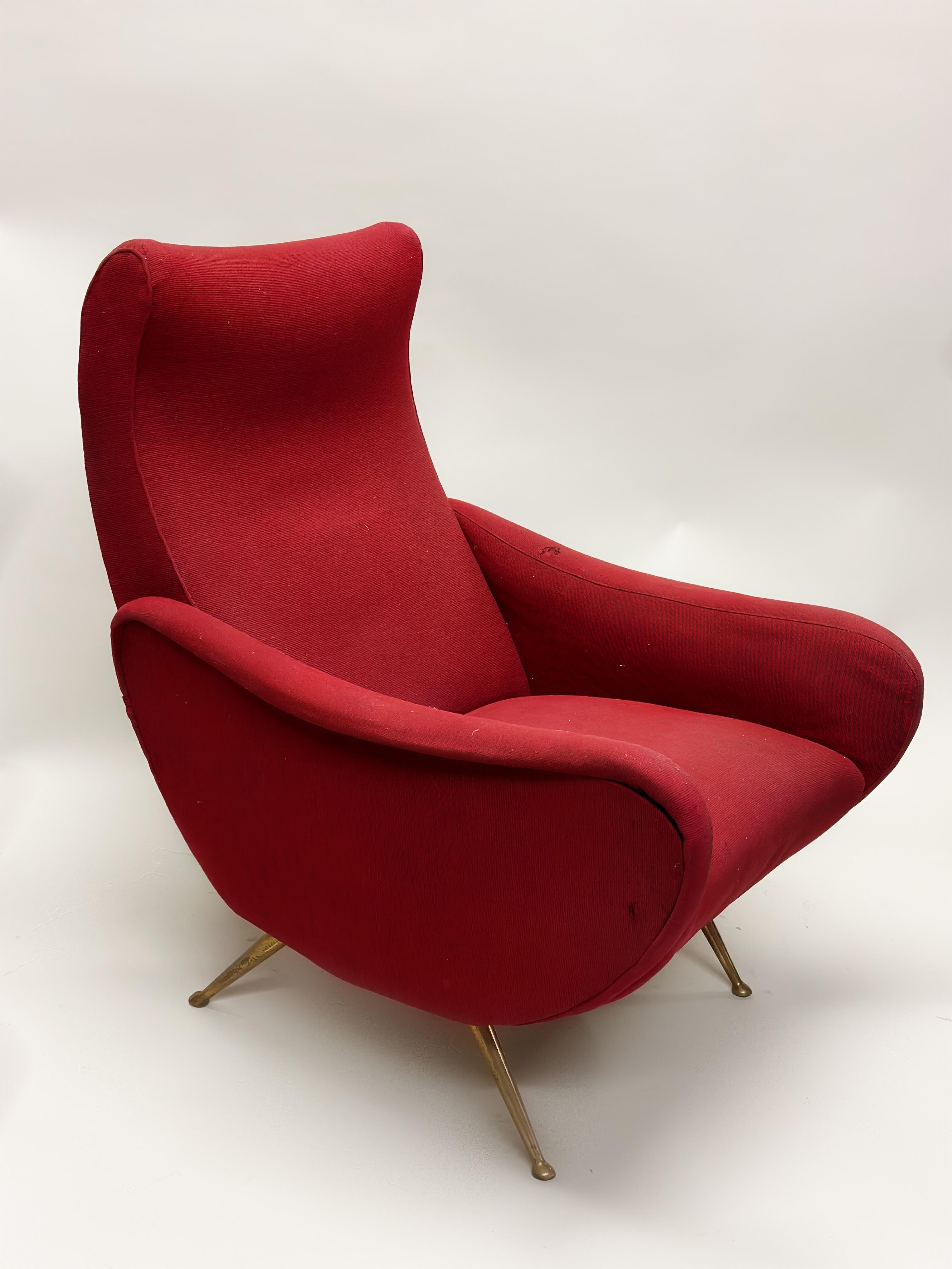 Paar italienische Mid-Century-Modern-Lounge-Damenstühle im Stil von Marco Zanuso (20. Jahrhundert) im Angebot