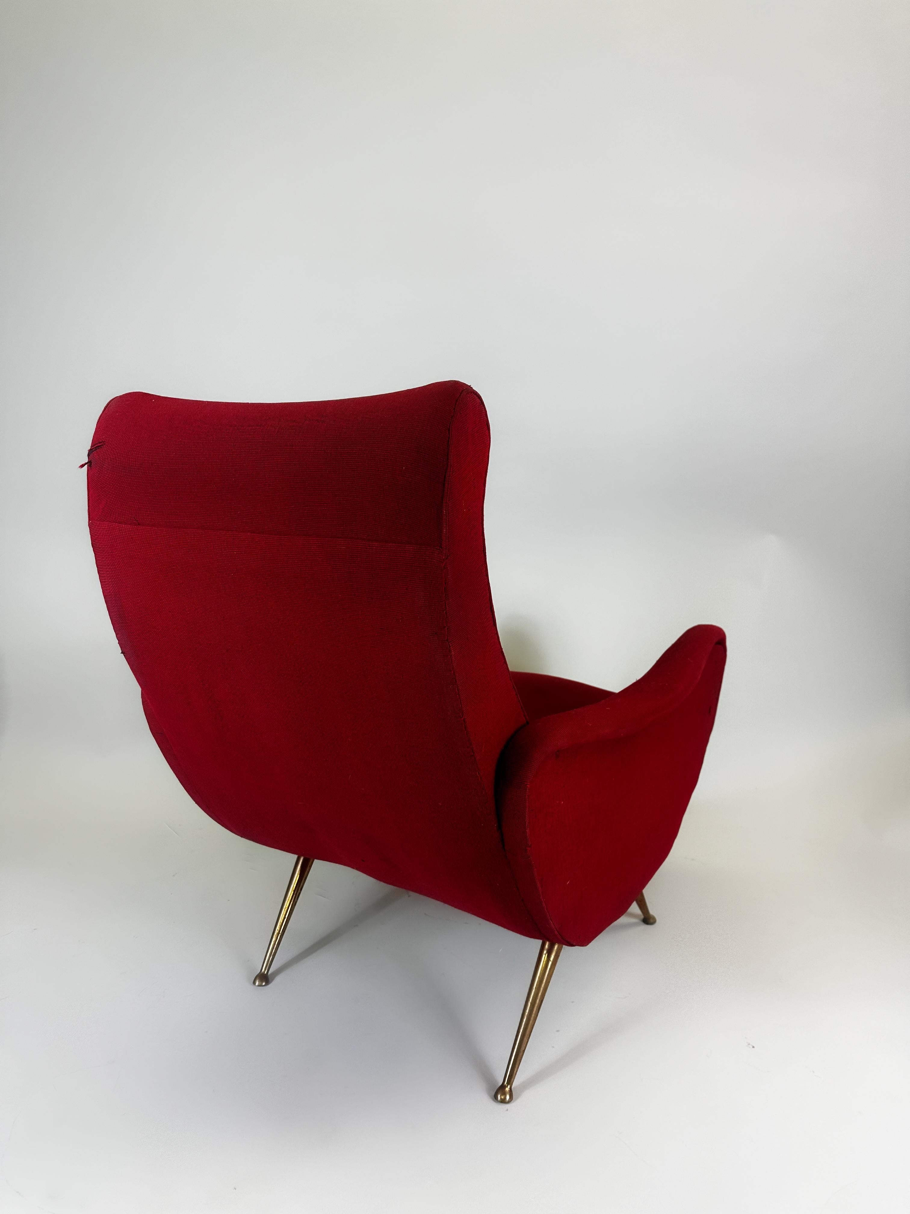 Paar italienische Mid-Century-Modern-Lounge-Damenstühle im Stil von Marco Zanuso im Angebot 1