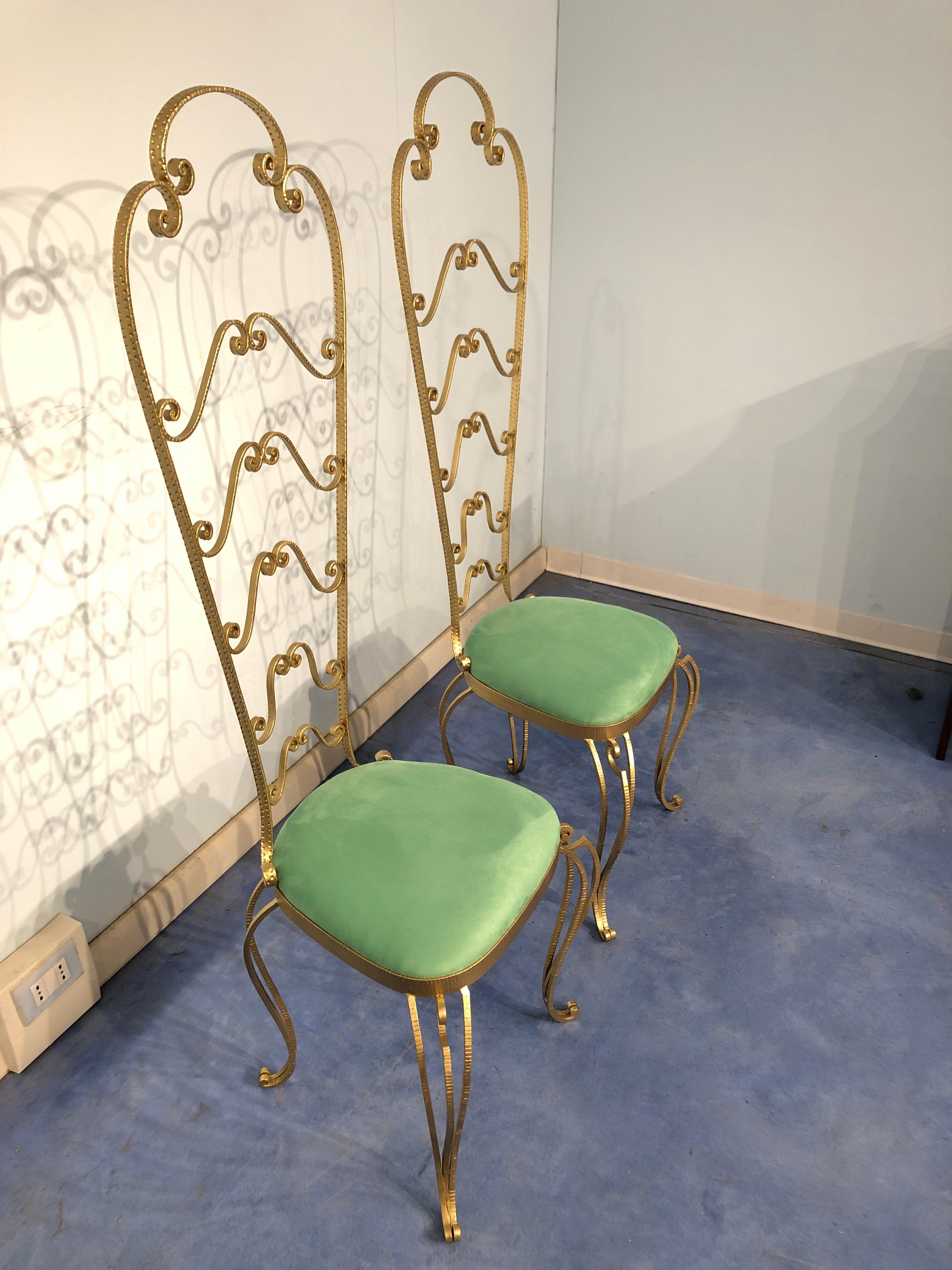 Pair of Italian Mid-Century Modern Luigi Colli Vanity Chairs, 1950s In Excellent Condition In Traversetolo, IT