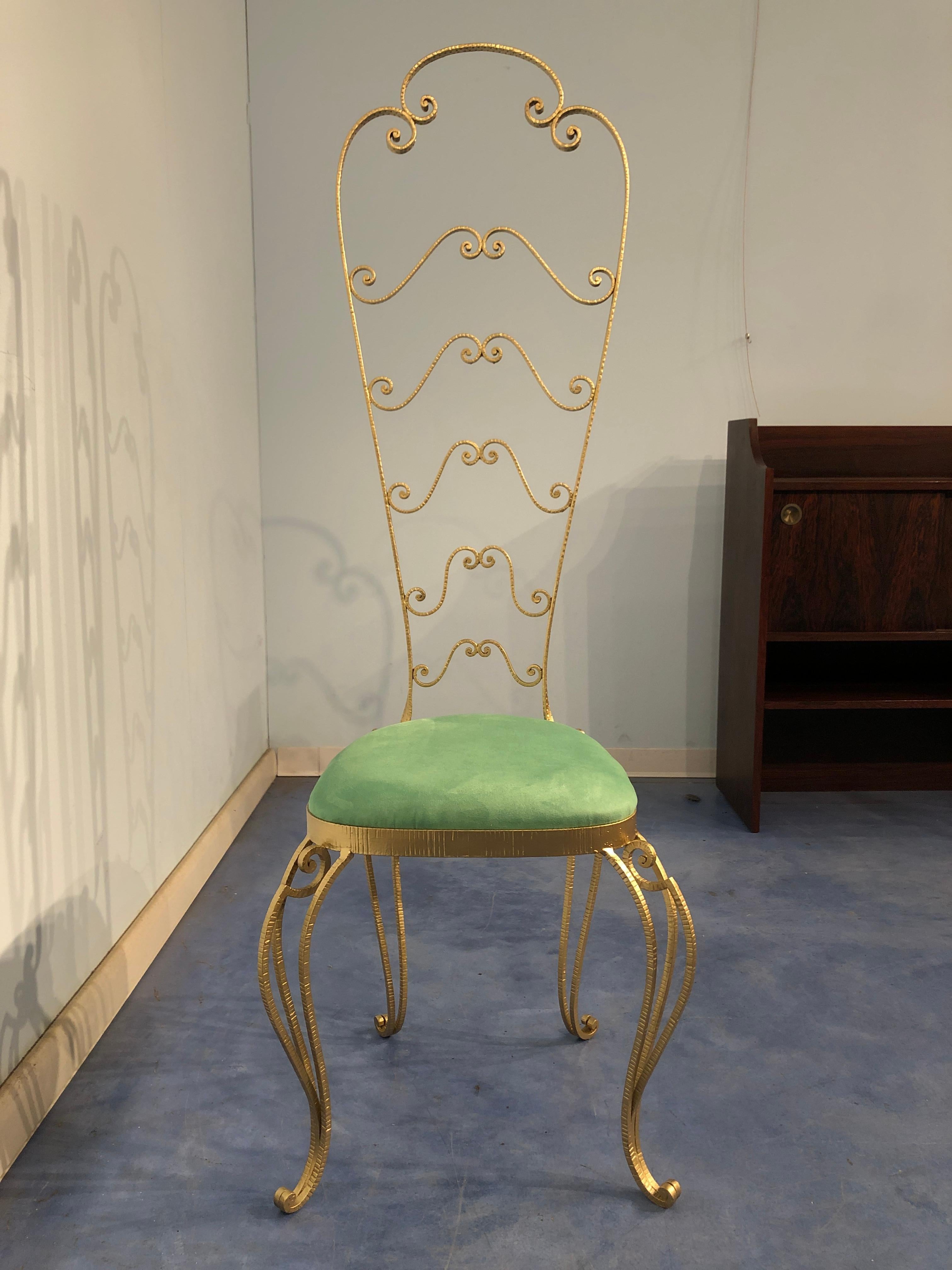 Mid-20th Century Pair of Italian Mid-Century Modern Luigi Colli Vanity Chairs, 1950s