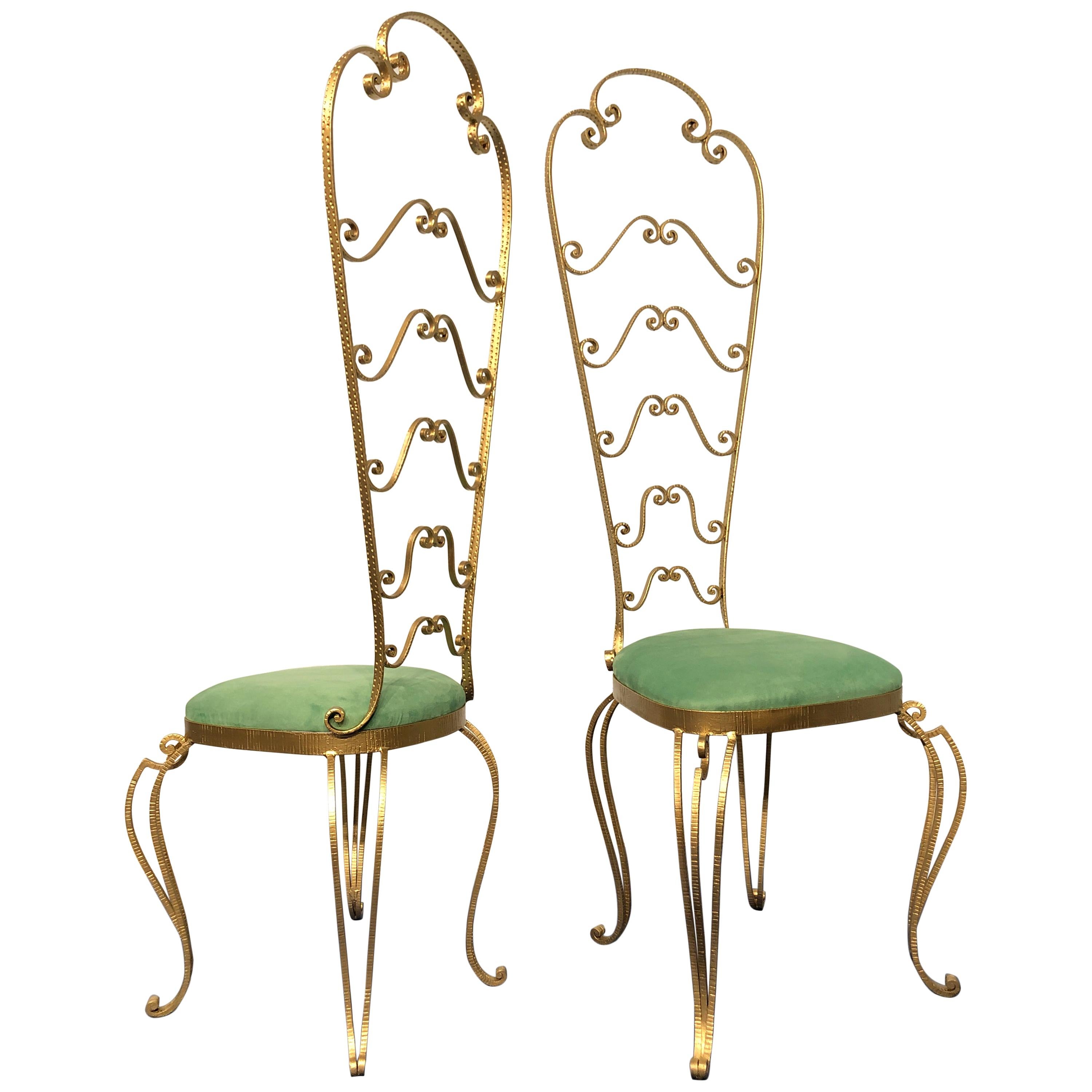 Pair of Italian Mid-Century Modern Luigi Colli Vanity Chairs, 1950s