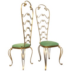 Pair of Italian Mid-Century Modern Luigi Colli Vanity Chairs, 1950s