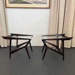 Italian Mid-Century Modern Magazine Rack Side Tables Attributed To Ico Parisi