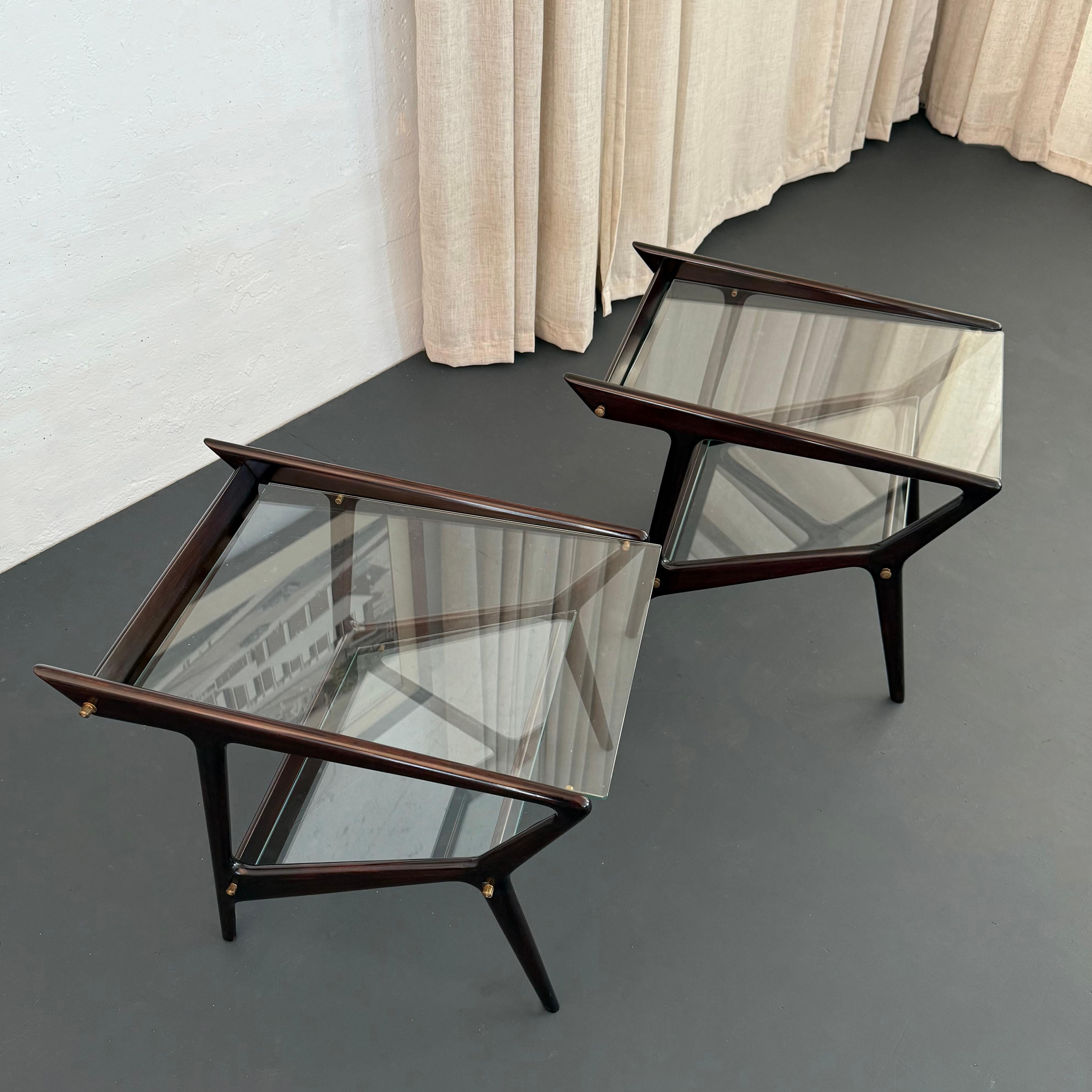 Coppia di tavolini portariviste italiani del Mid-Century Modern di Ico Parisi in vendita 1