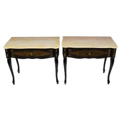Pair of Italian Mid-Century Modern Marble Nightstands
