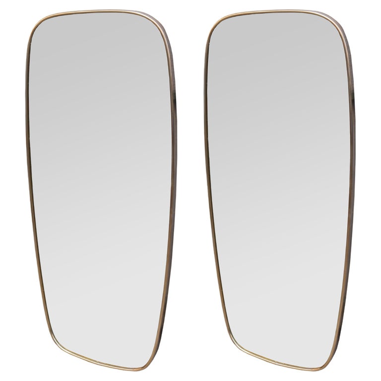 Pair of Italian MidCentury Modern Mirrors For Sale at 1stDibs