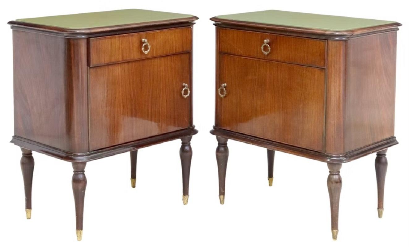 Pair of Italian Mid-Century Modern Nightstands, Circa 1950s For Sale 2