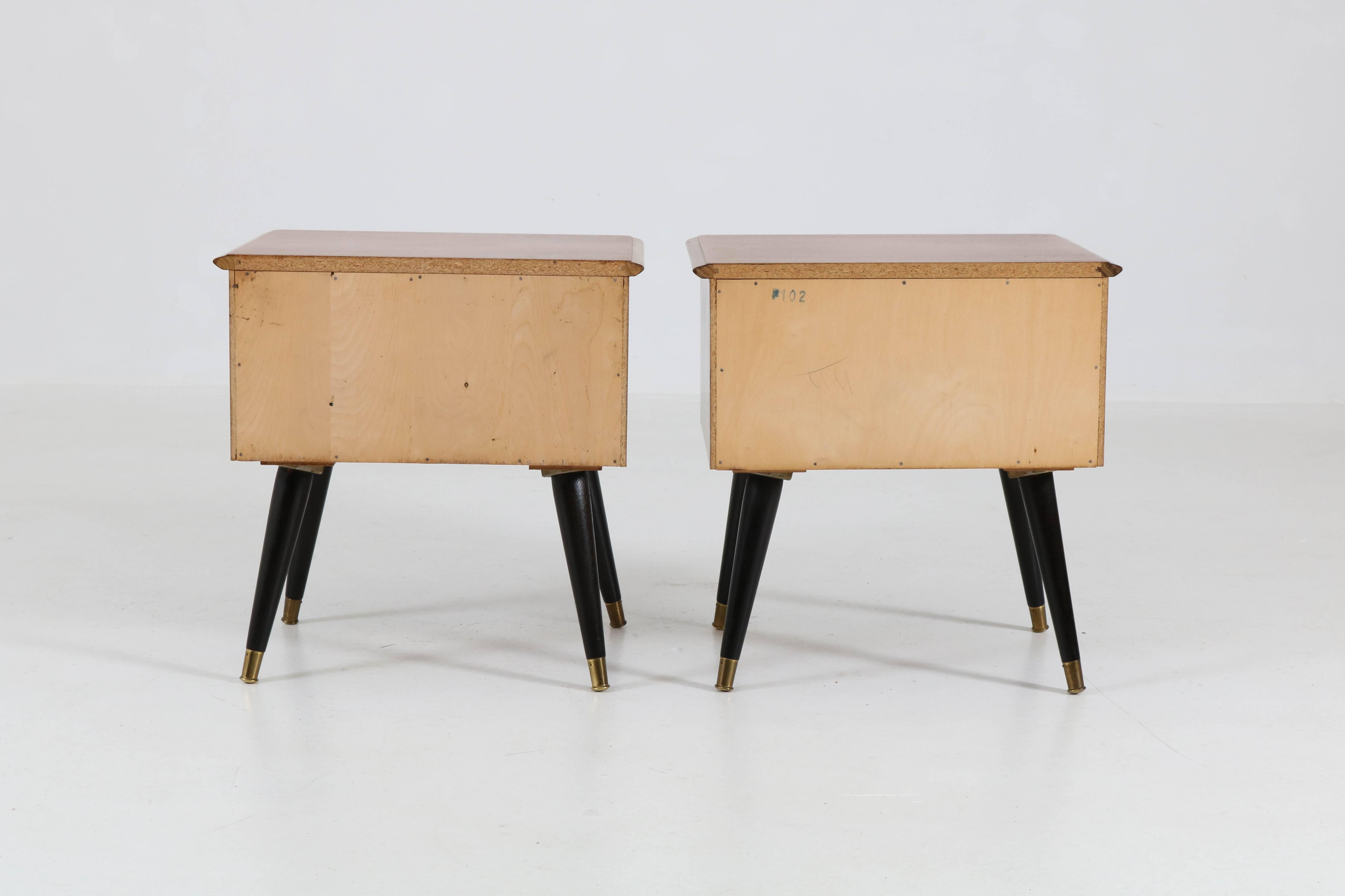 Pair of Italian Mid-Century Modern Nightstands or Bedside Tables, 1950s 1