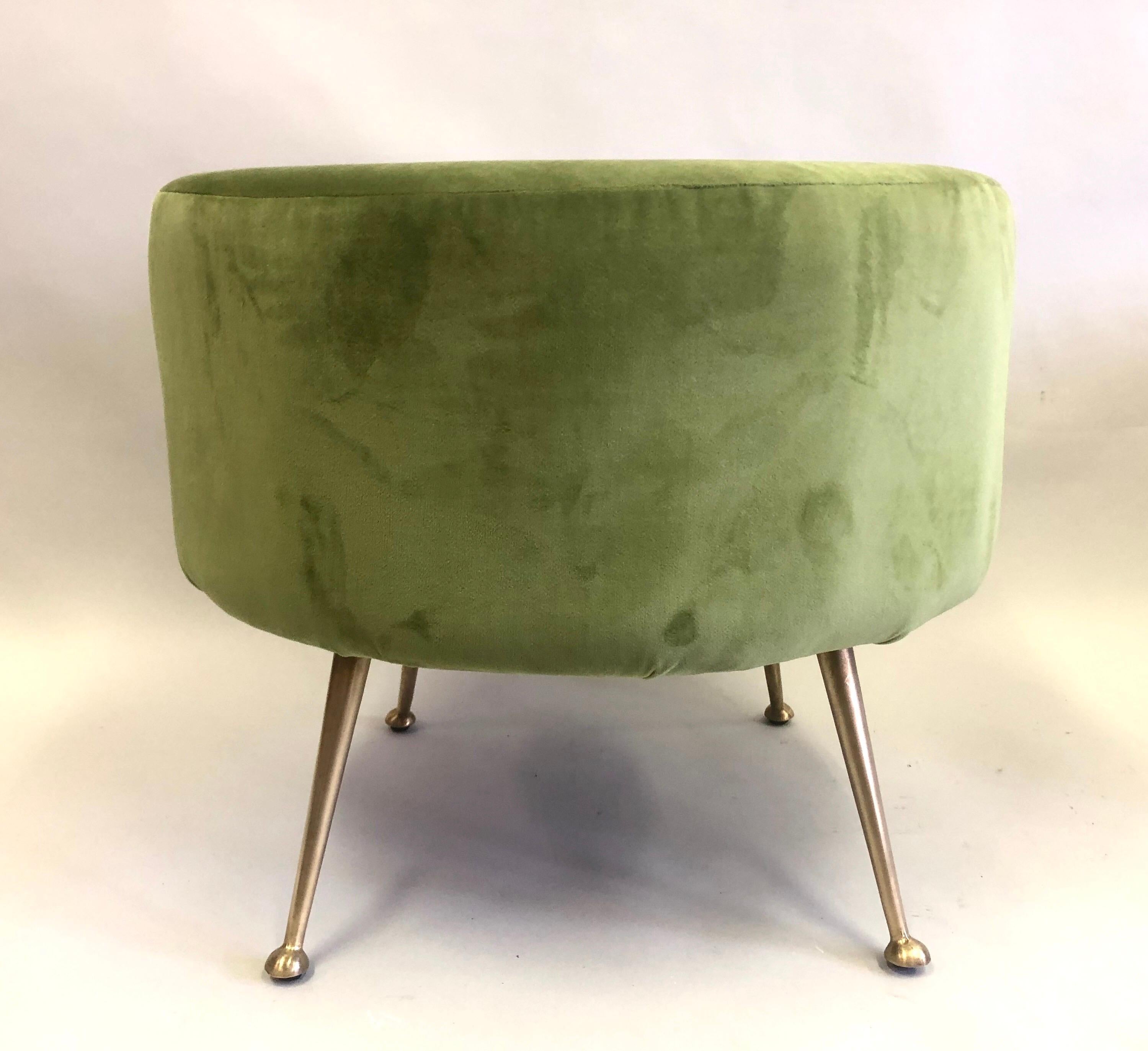 Italian Pair Mid-Century Modern Organic / Round Stools or Benches Attr., to Marco Zanuso For Sale