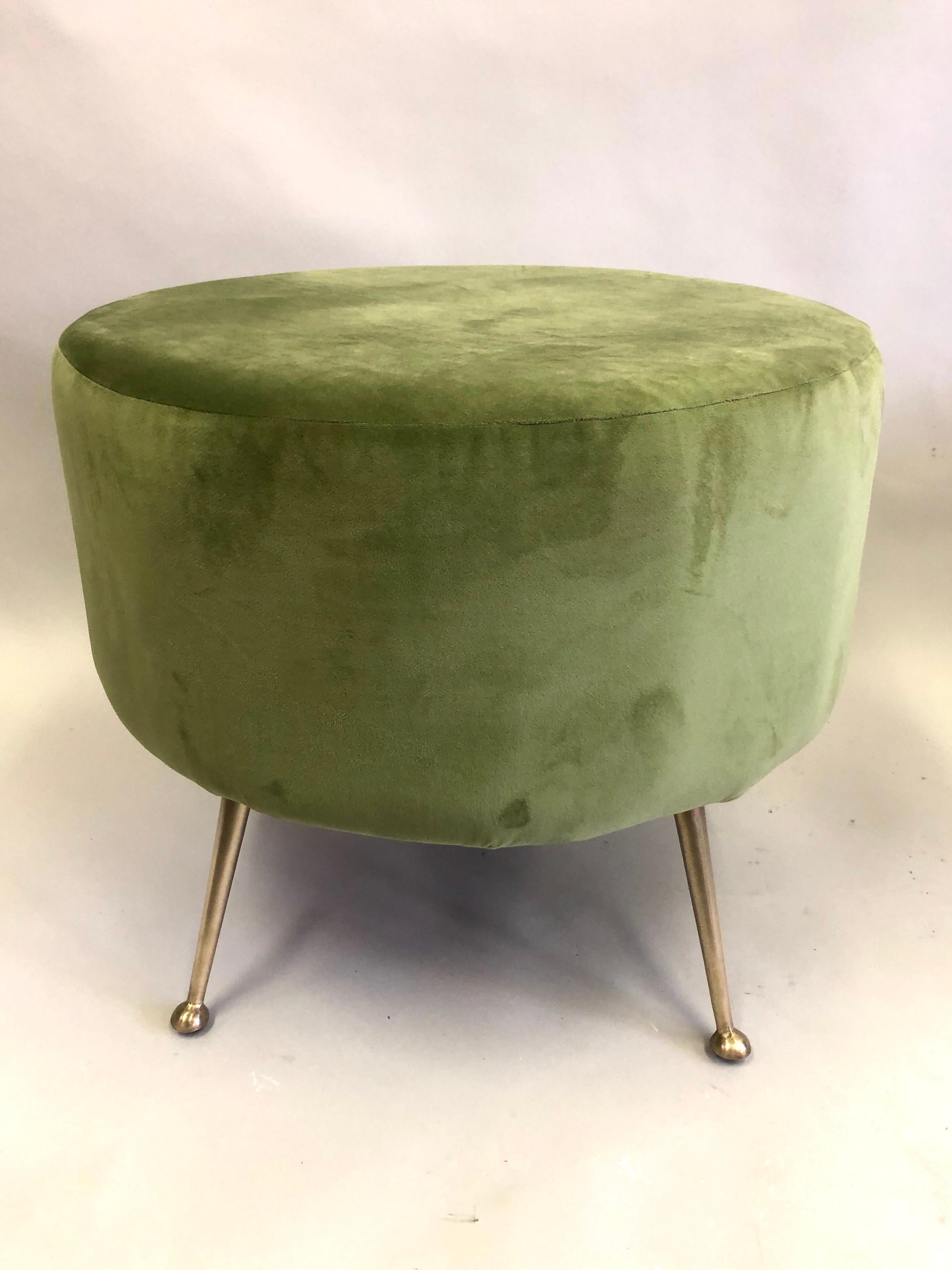 20th Century Pair Mid-Century Modern Organic / Round Stools or Benches Attr., to Marco Zanuso For Sale