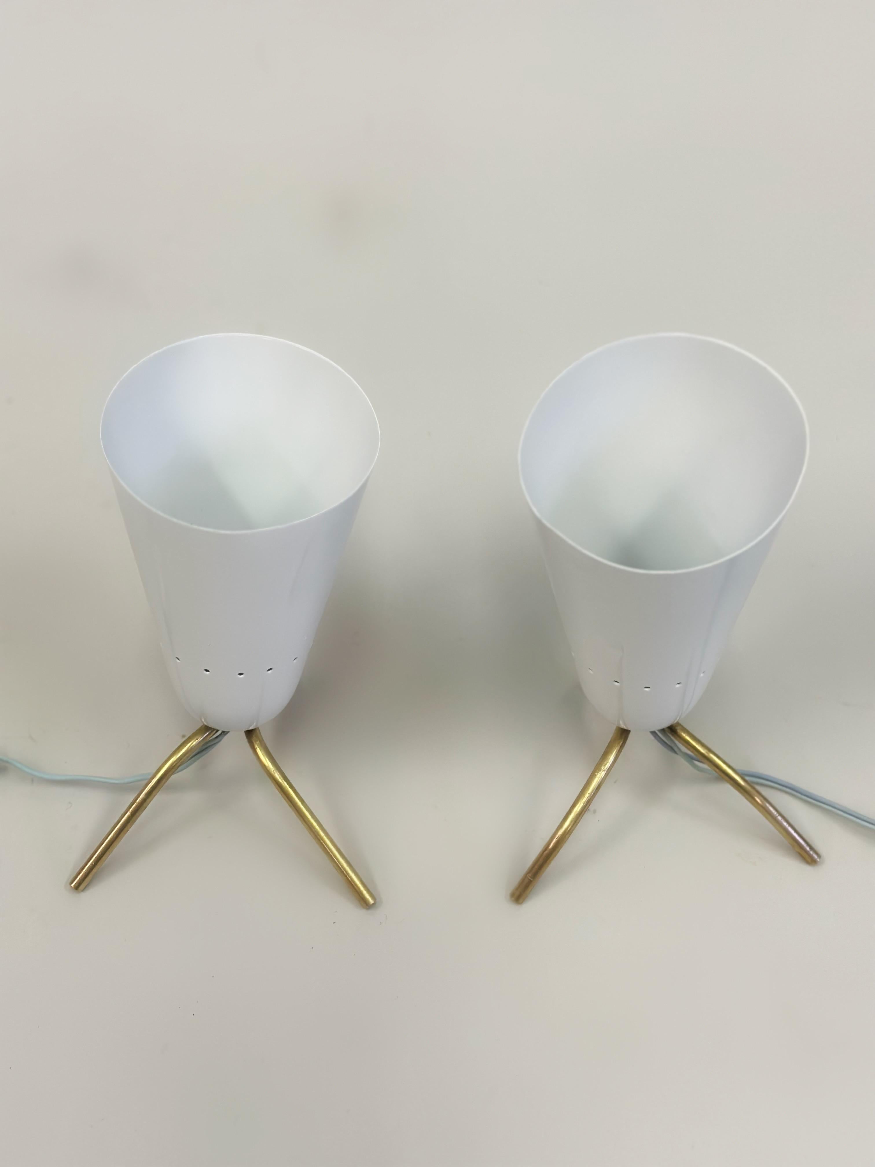Mid-Century Modern Pair of Italian MId-Century Modern Table Lamps, Attr. Gino Sarfatti & Arteluce For Sale