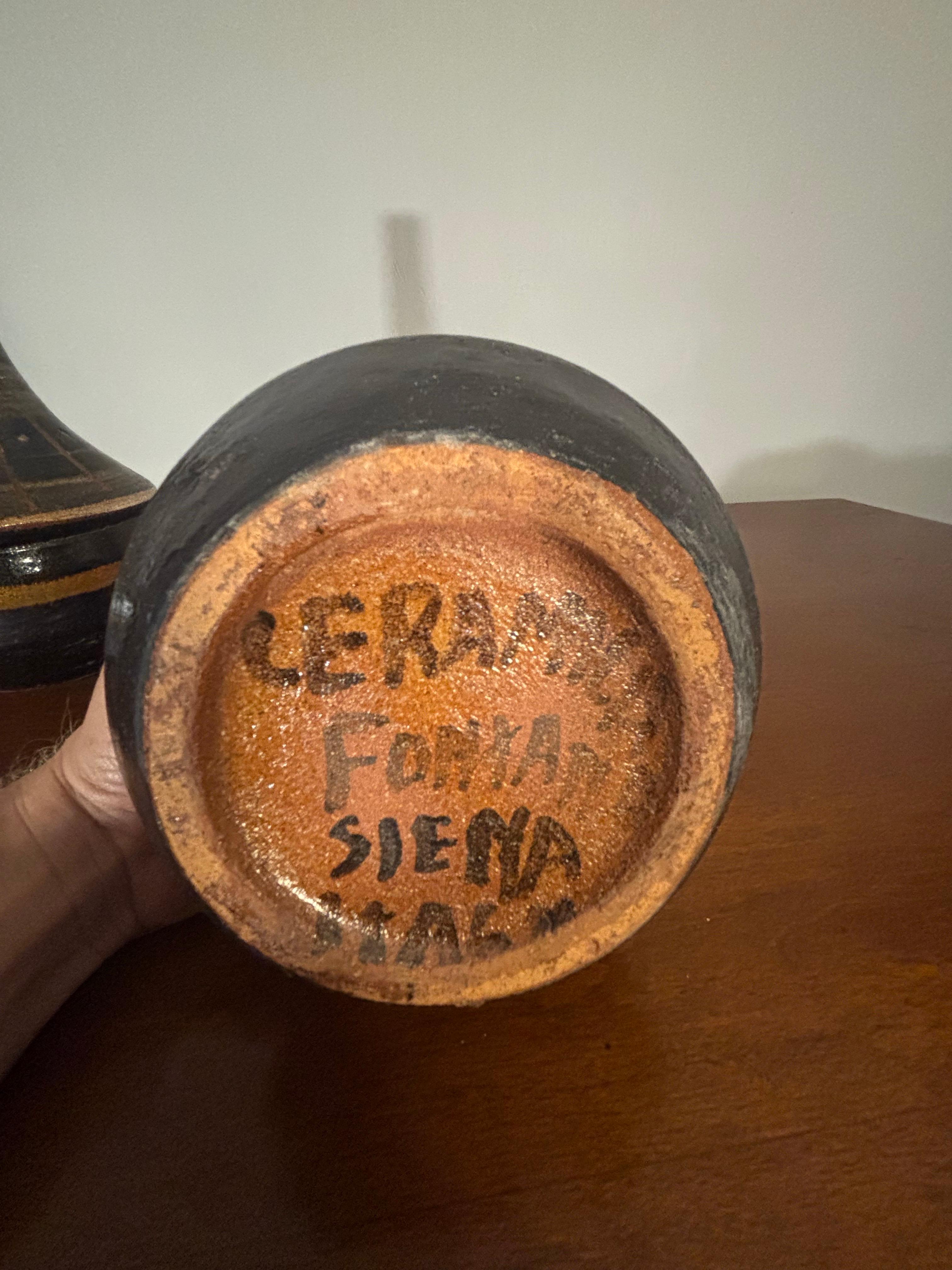 Coppia di vasi in terracotta italiani del Mid Century Modern in vendita 1