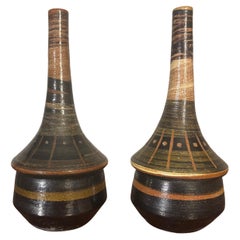 Pair of Italian Mid Century Modern Terracotta Vases
