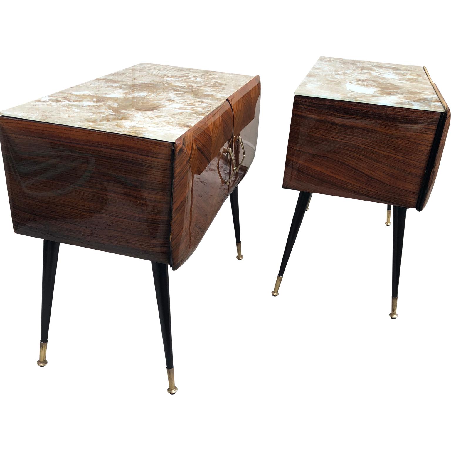 Pair of Italian Mid-Century Modern Vittorio Dassi Bed Side Tables or Cabinets 2