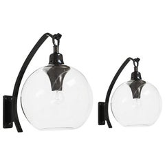 Coppia di lampade da parete italiane della metà del secolo scorso "Boccia" di Caccia Dominioni Glass
