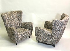 Pair of Italian Mid-Century Modern Wingback Lounge Chairs by Paolo Buffa, 1950