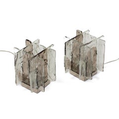 Pair of Italian Mid-Century Murano Glass Table Lamps by C. Nason for Mazzega 70s