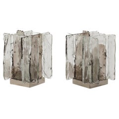 Pair of Italian Mid-Century Murano Glass Table Lamps by C. Nason for Mazzega 70s
