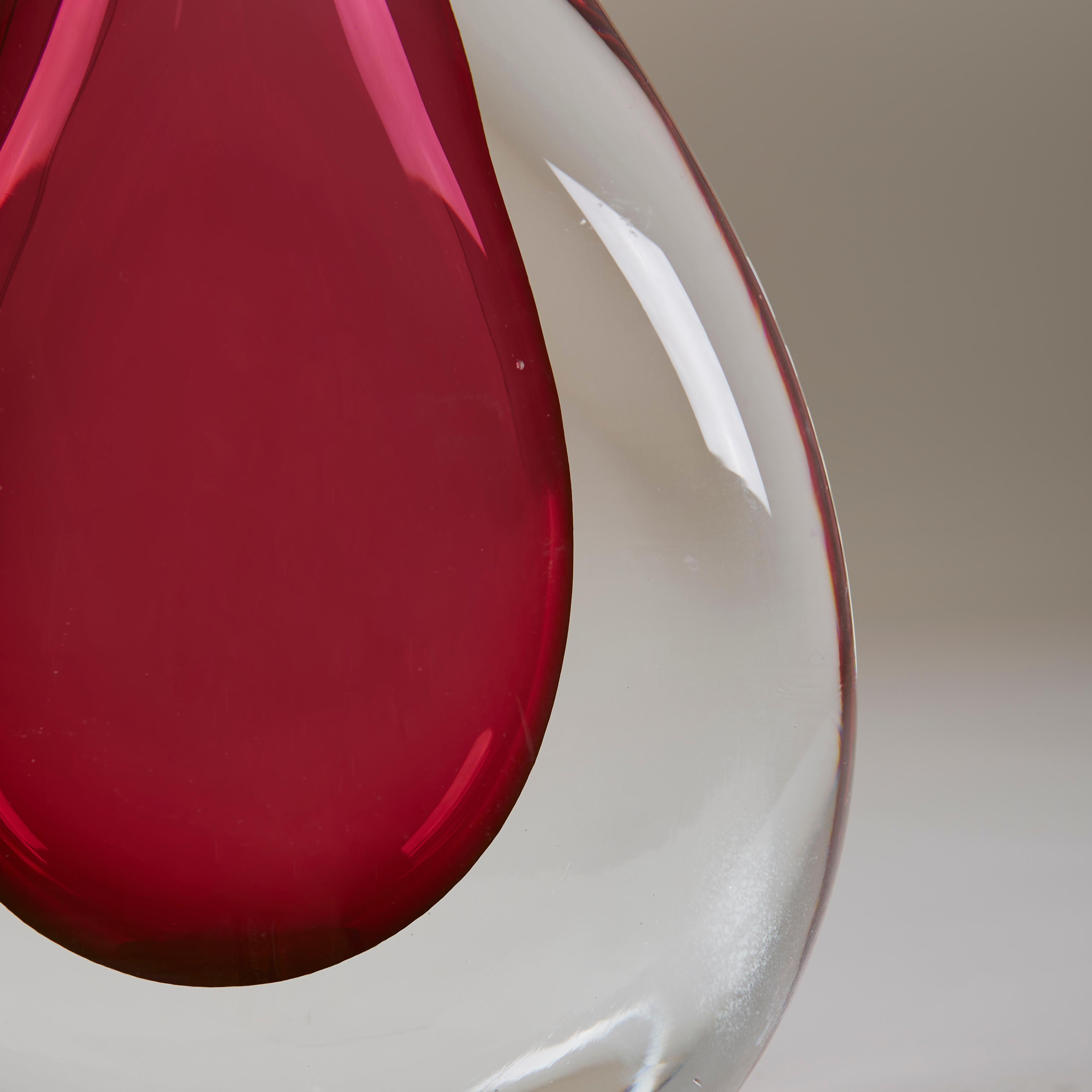 Sommerso Murano 1960s Italian mid-century raspberry lamps, 1960s, teardrop For Sale 1