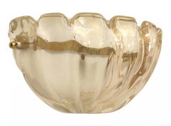 Pair of Italian Mid-Century Murano Sommerso Gold Dusted Glass Sconces