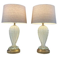 Pair of Italian Mid-Century Murano Table Lamps by Barovier 
Toso
