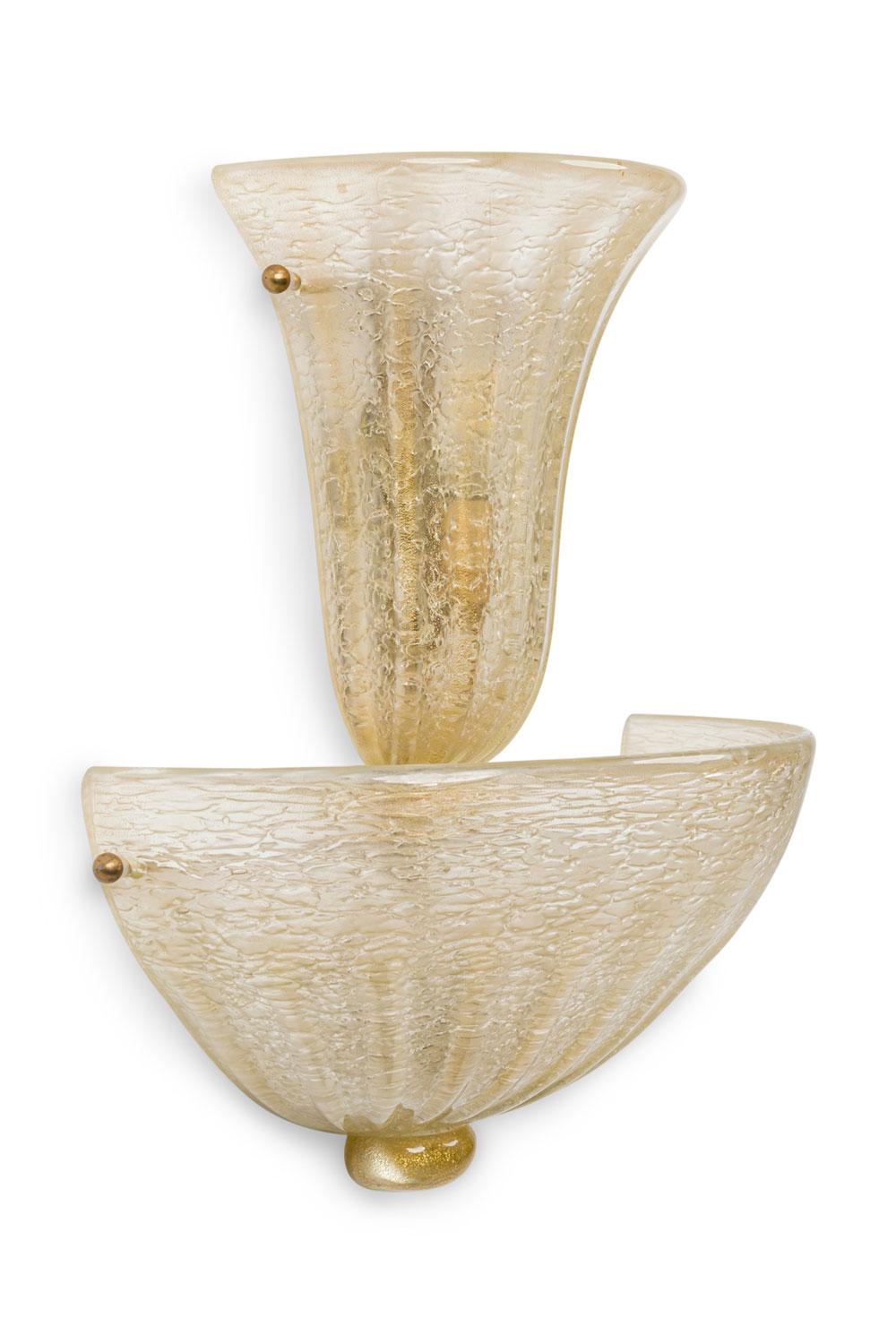 Tissage Paire d'appliques murales italiennes du milieu du siècle à Murano en vente