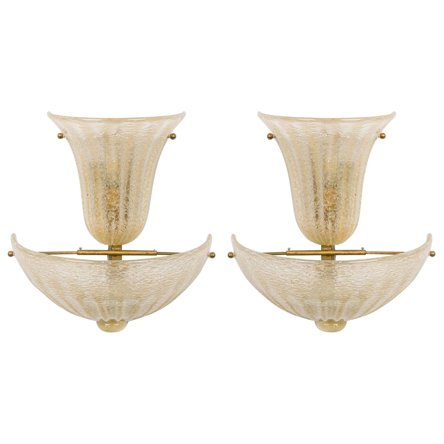 Pair of Italian Mid-Century Murano Wall Sconces