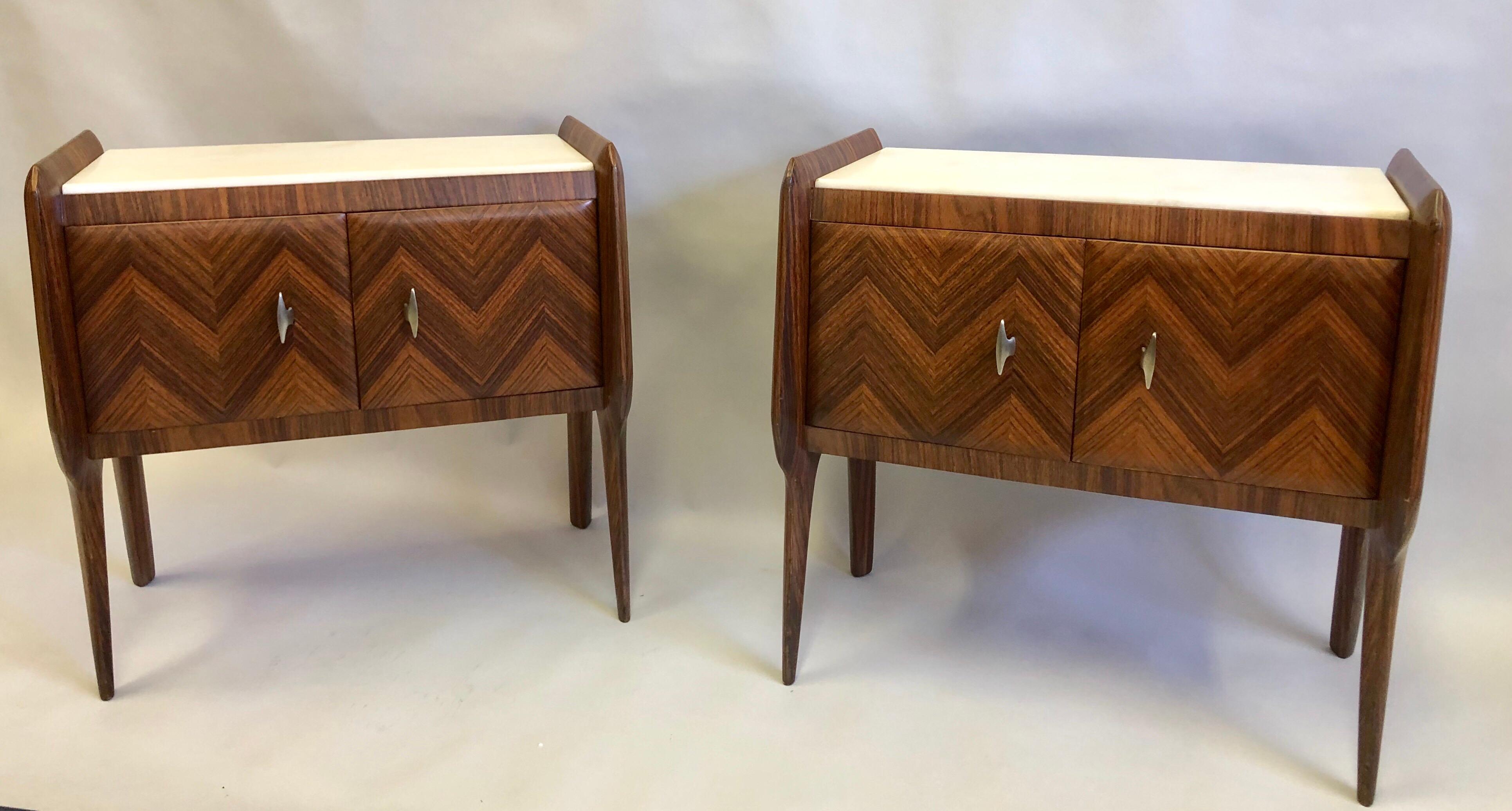 Mid-Century Modern Pair of Italian Midcentury Nightstands/End Tables Attributed to Osvaldo Borsani