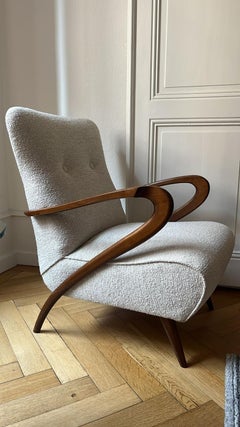 Coppia di tessuti italiani di metà secolo di colore bianco sporco