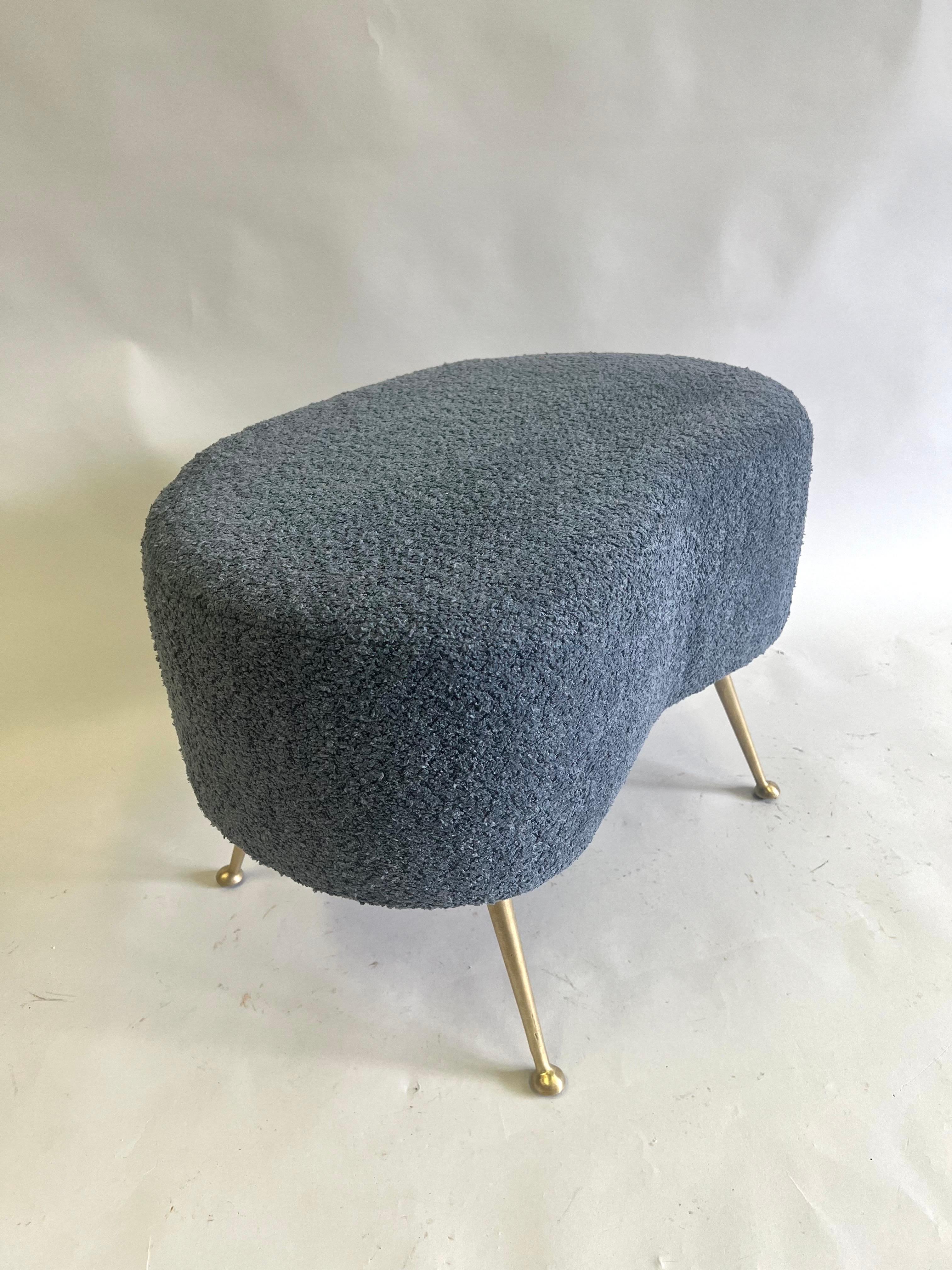 Pair of Italian Mid-Century Organic Modern Stools attributed to Marco Zanuso For Sale 3