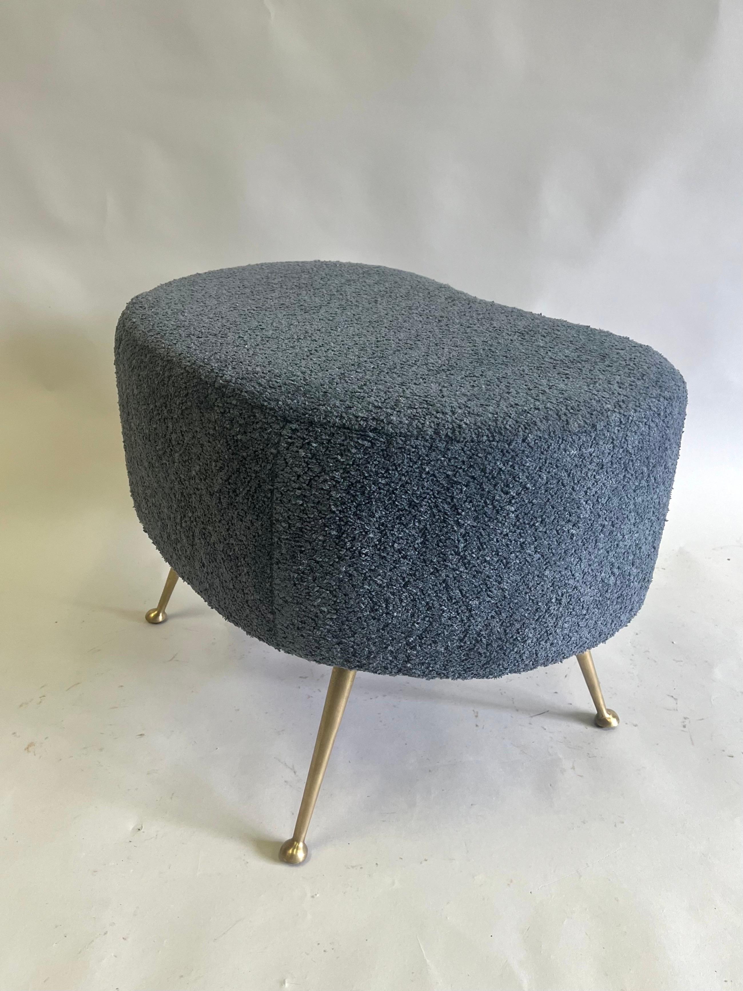 Pair of Italian Mid-Century Organic Modern Stools attributed to Marco Zanuso For Sale 4