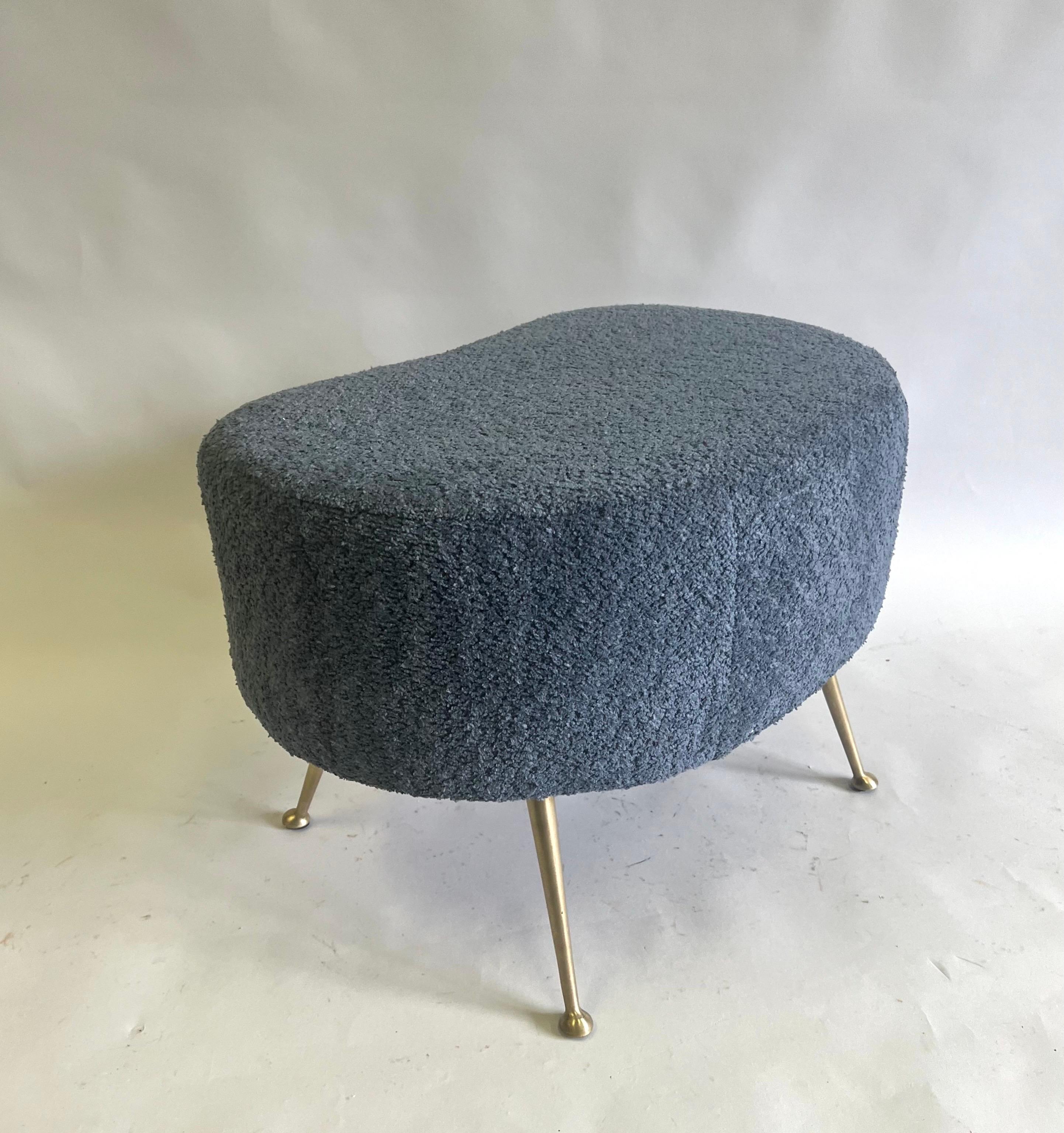 Pair of Italian Mid-Century Organic Modern Stools attributed to Marco Zanuso For Sale 8