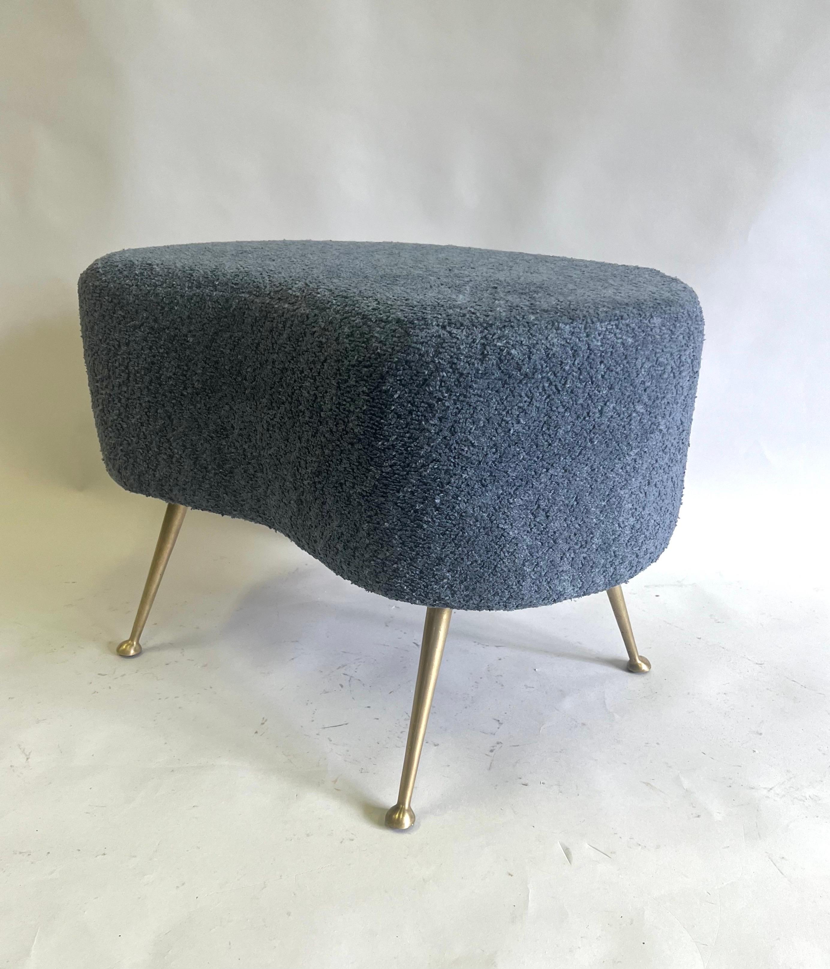 Pair of Italian Mid-Century Organic Modern Stools attributed to Marco Zanuso For Sale 11
