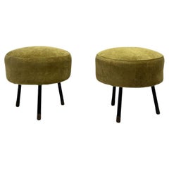 Pair of Italian mid century pouf ottoman, Italy, 1950 circa