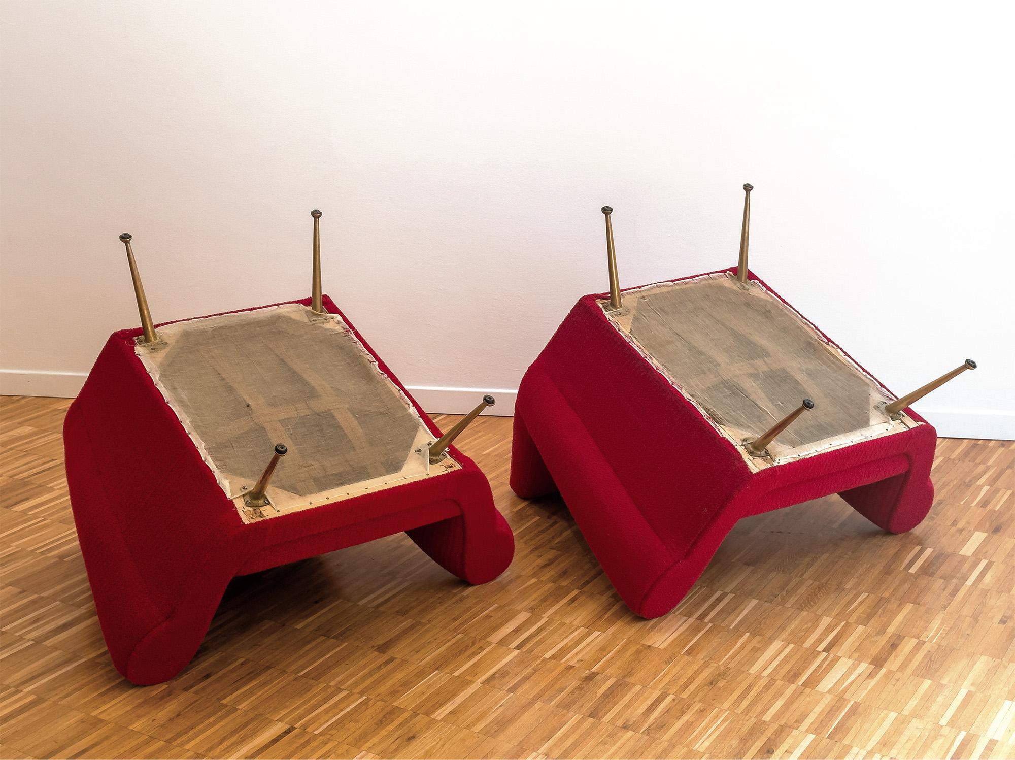 Pair of Italian Mid-Century Red Ruby Armchairs by Gigi Radice, 1950s For Sale 6