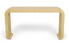 Pair of Italian Mid-Century Style Custom Parchment Console Tables