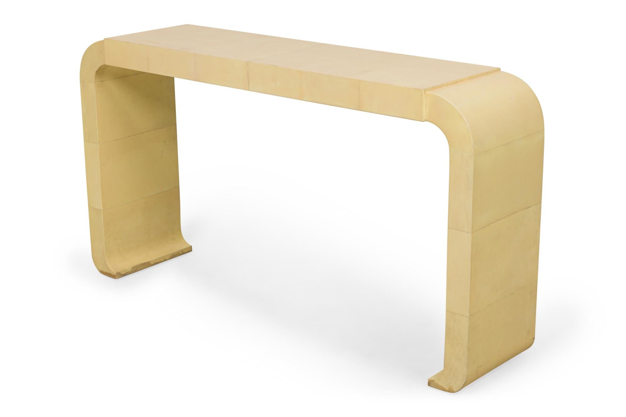 Paar italienische Konsolentische aus Pergament im Mid-Century-Stil (Moderne der Mitte des Jahrhunderts) im Angebot