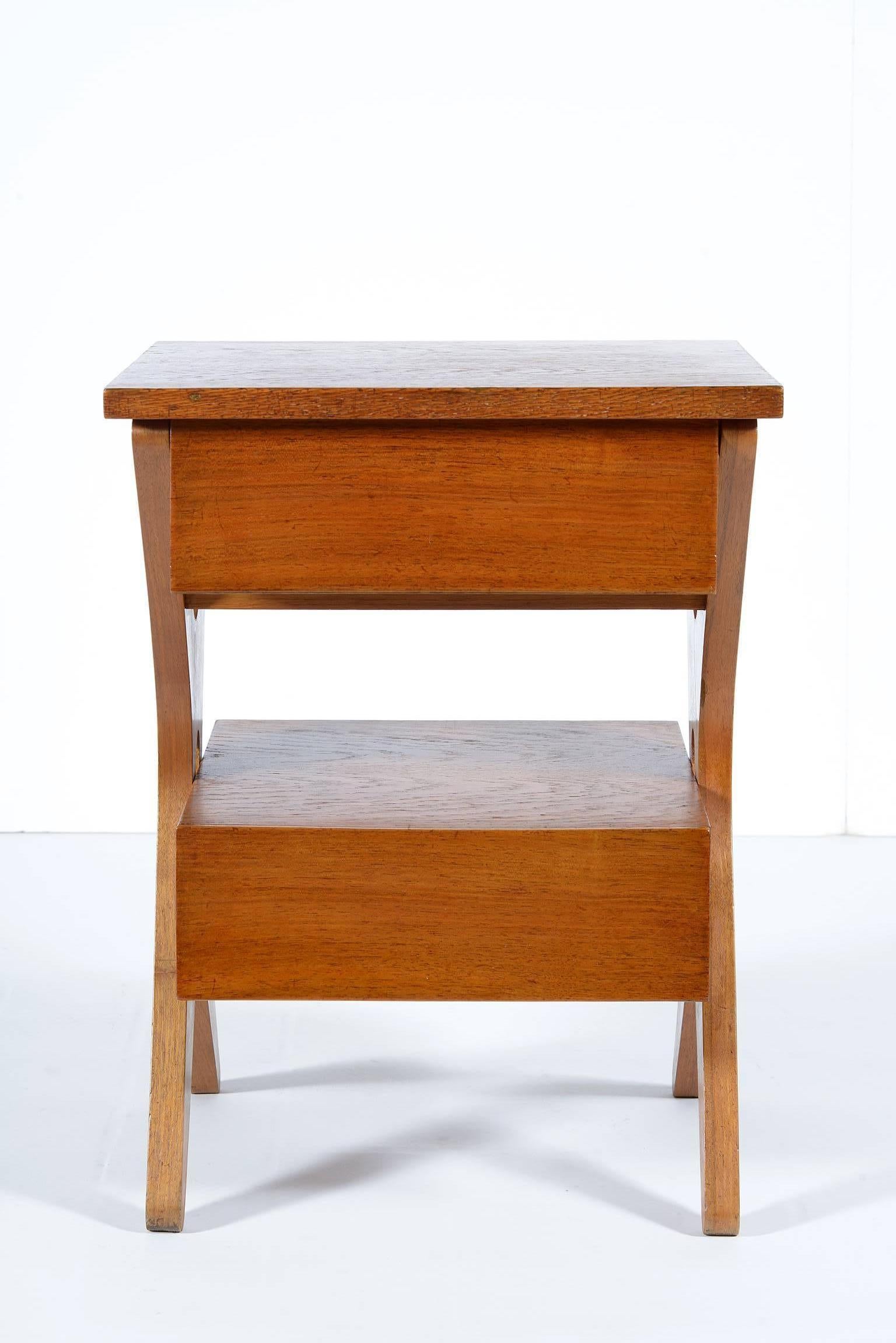 Mid-Century Modern Pair of Italian Midcentury Tables or Nightstand with Double Drawer