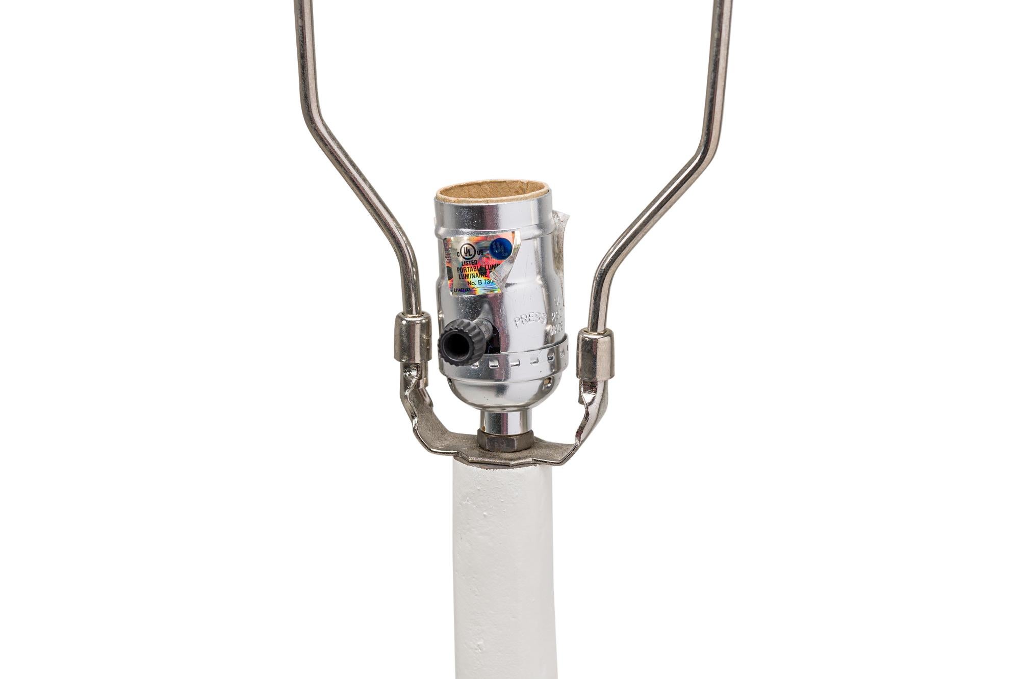 Pair of Italian Mid-Century White Painted Turned Post Floor Lamps (manner of Gia For Sale 2