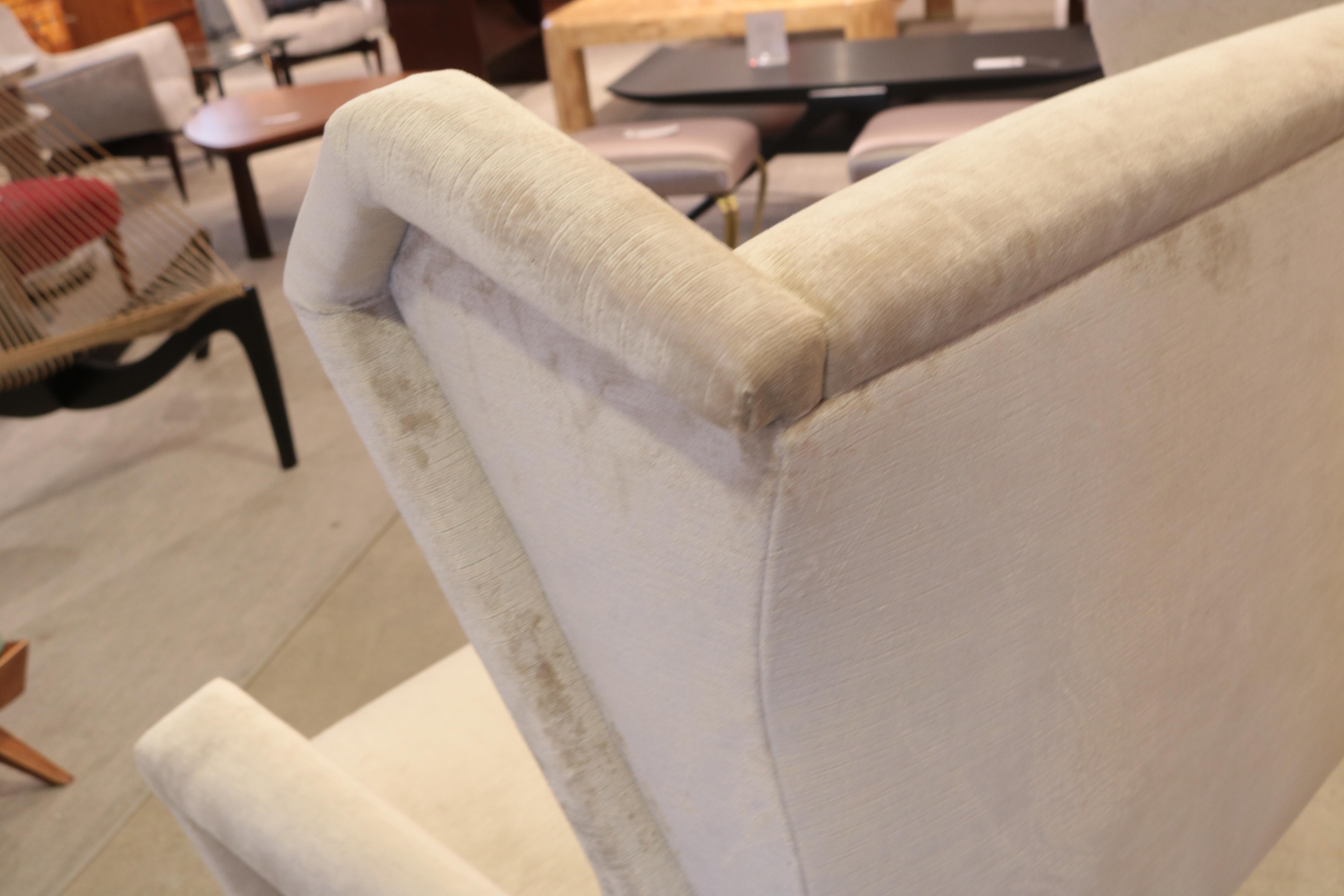 Brass Pair of Italian Midcentury Wing Chairs